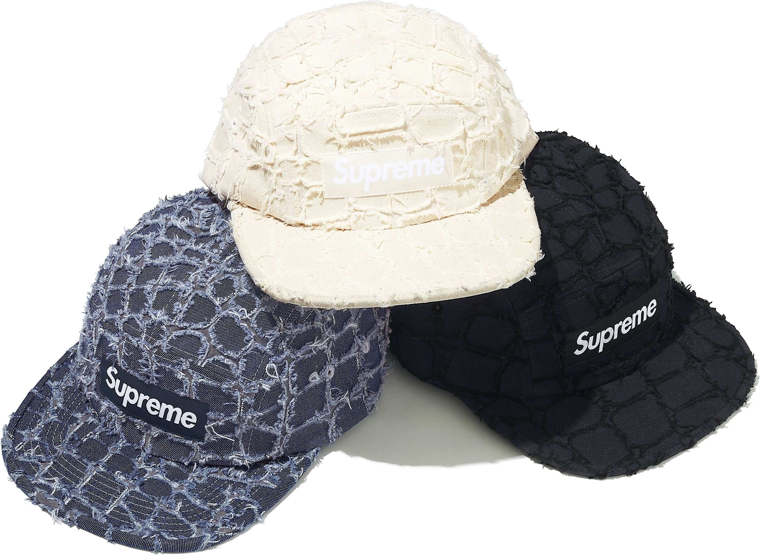 Frayed Croc Denim Camp Cap